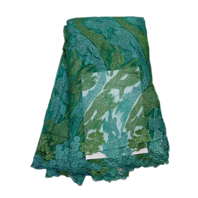 

Nigerian High Quality Embroidered African Lace Tulle Fabric for Aso Ebi