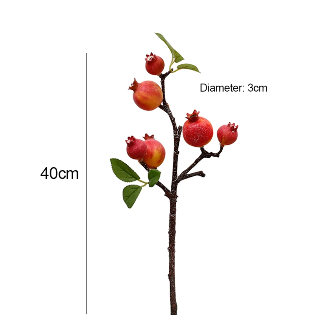 Красное украшение для дома на закате, искусственное украшение для моделирования, гранат, фруктовая ветка, короткая ветка, для сада, искусственный гранат, фрукты