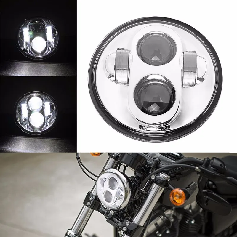 5 3/" светодиодные фары мотоцикла для светодиодных фар DRL angel eye led 5,75" для sportster 883