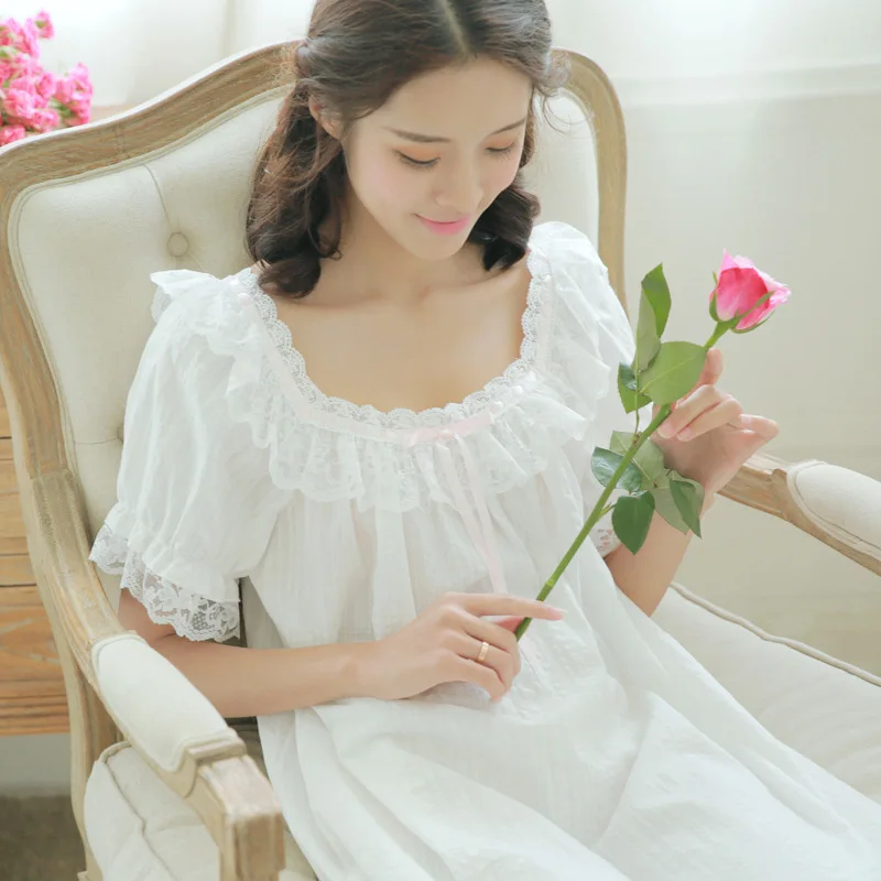 Sleepskirtwomanlongsleevedcottonclearbutterflyspringsummer