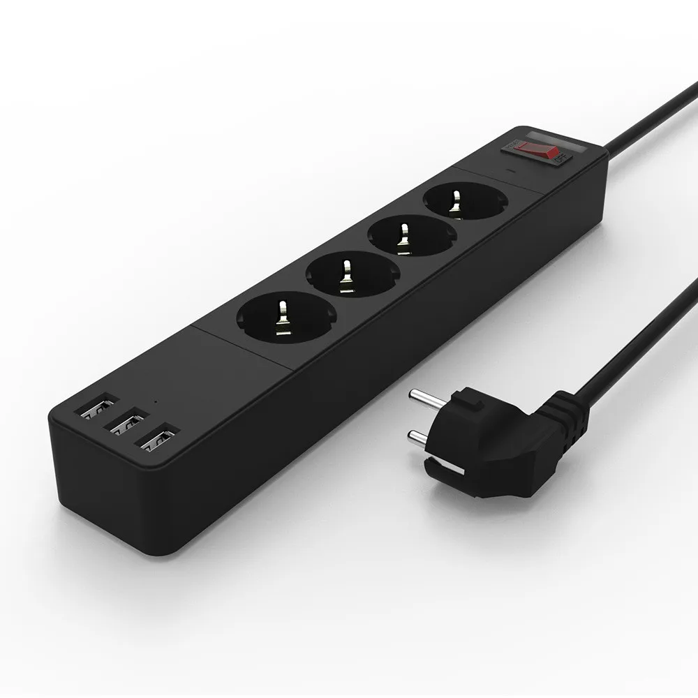 

EU plug version Power Socket Strip 3 Sockets 3 USB port Extension Patch Board for home