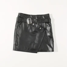 Натуральная кожа осень новая овчина юбка бедра юбка тонкая шаг юбка высокая талия юбка