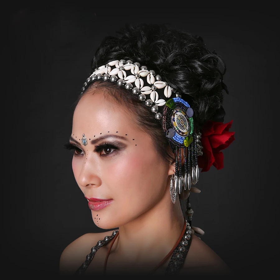 

2018 ATS Tribal Belly Dance Accessories Women Headpieces Dance Headbands Bellydance Tassel Gypsy Dance Tribal Headband