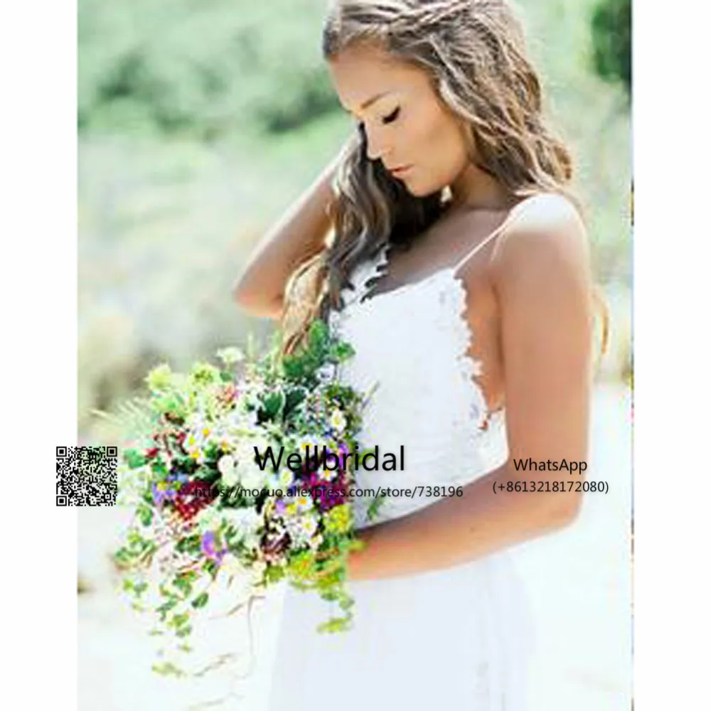Sexy Backless Beach Wedding Dress,Spaghetti Bridal Dresses,Summer Outdoor Bridal Gowns,Lace Vestido de noiva,Plus Size Wedding Dress 2017 2 psps