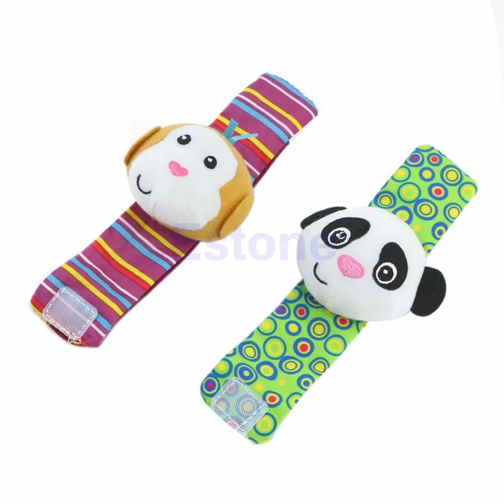 

Developmental Toy Animal Baby Infant Kid Soft Hand Wrist Bells Foot Sock Rattles 1pc