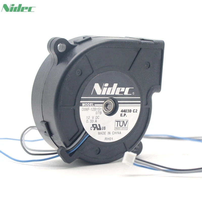 NIDEC 6cm D06F-12B3S1 12V 0.33A 3Wire Projector Fan