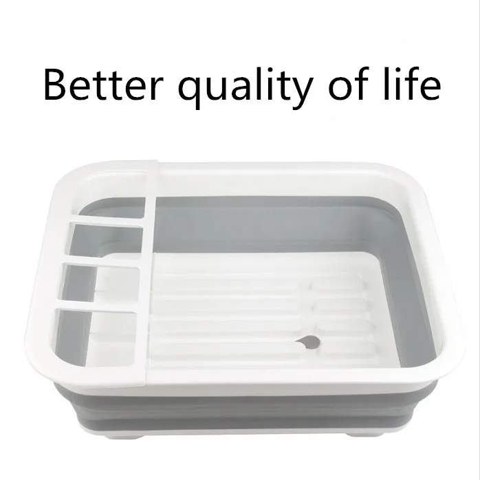 Home Foldable Dish Rack Kitchen Storage Holder Drainer Bowl Tableware Plate Portable Drying Rack Shelf Dinnerware Organizer