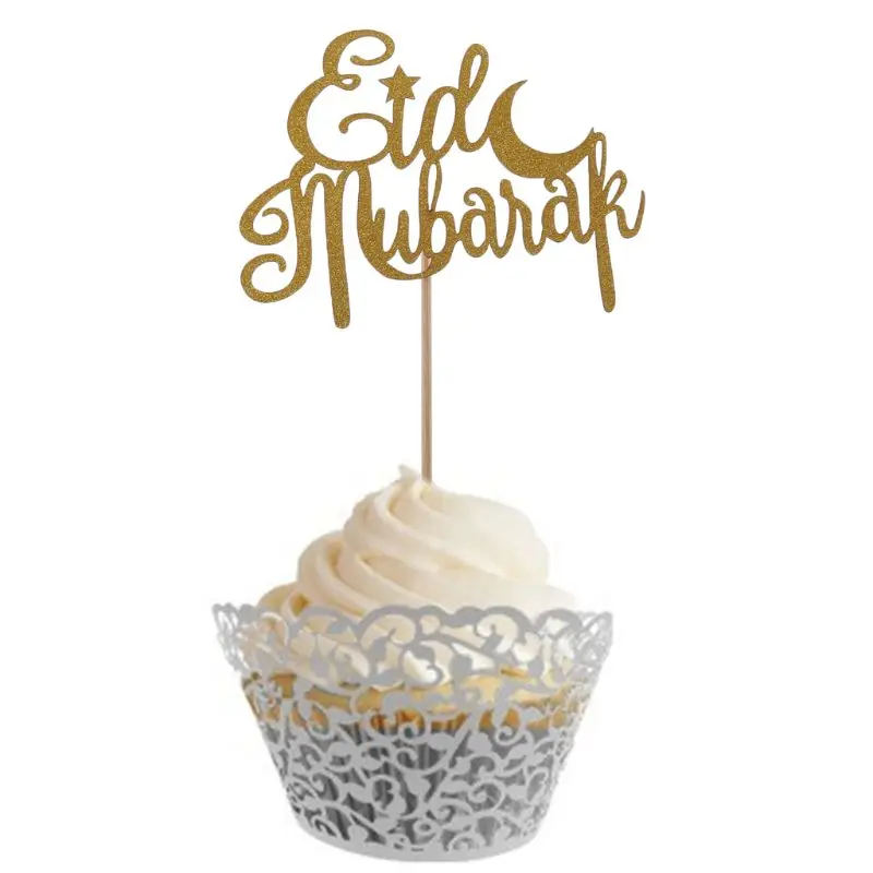 

Eid Mubarak Cake Topper Wedding Baby Shower Birthday Party Ramadan Decor Cupcake Picks Muslim Islam Baking