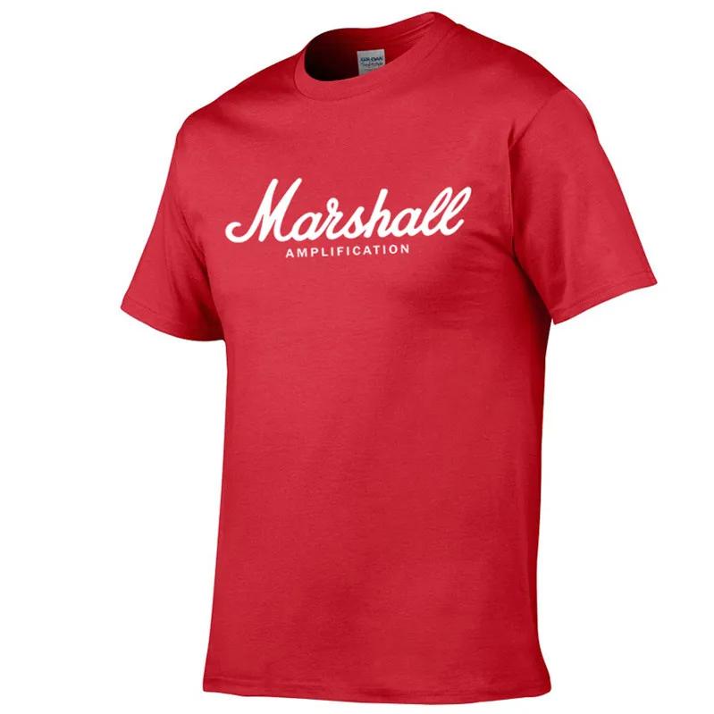 hot sale summer cotton Marshall t shirt men short sleeves tee hip hop T-shirt streetwear Boy/girl Tshirt XXS-2XL - Цвет: Red-White