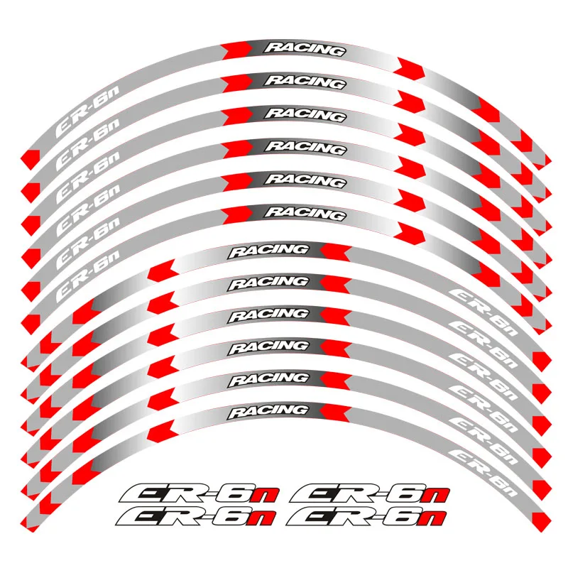 7 цветов мотоцикла высокое качество клейкую ленту 3м колесная наклейка светоотражающие наклейки обода стремени для Kawasaki ER-6N ER6N новое поступление - Цвет: B Red