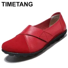 TIMETANG/ водонепроницаемые мокасины; Женская Весенняя обувь на плоской подошве; повседневная обувь из натуральной кожи; коллекция года; модная однотонная женская обувь на застежке-липучке; e536