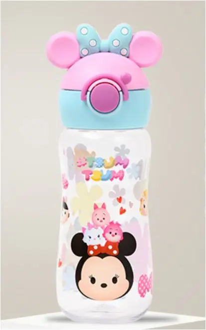 Disney Розовый Микки мышь чашки с картинками из мультфильмов с Силиконовая защита для мальчиков с изображением машинок спортивные бутылки для девочек принцесса София чашки для кормления - Цвет: C
