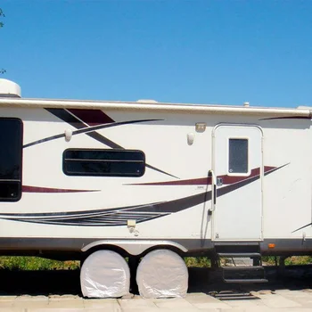 

2pcs Outdoor Camping Waterproof Vinyl RV Wheel Cover (Set of 2) (Fits Tire Diameter 27 new 7