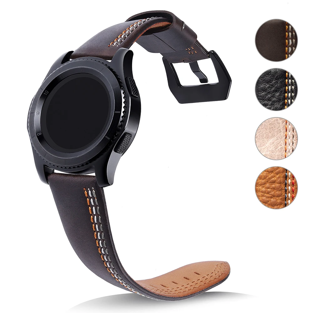 Ремешок из натуральной кожи для Samsung Gear S3 Frontier Classic сменный Браслет наручных часов