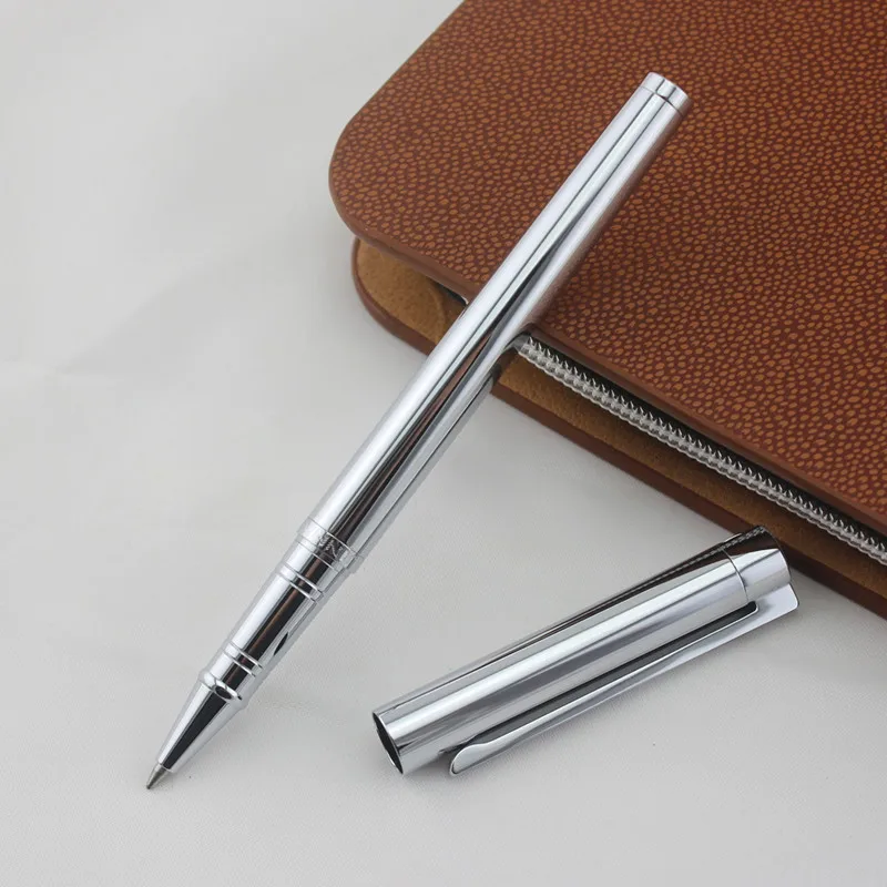 Jinhao 126 гелевая ручка черная серебристая металлическая шариковая 0 7 мм черные чернила для пополнения