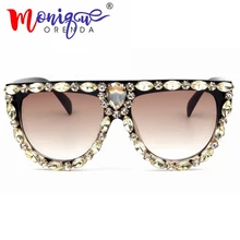 Женские солнцезащитные очки в стиле королевы,, брендовые дизайнерские винтажные очки, женские роскошные бриллиантовые негабаритные солнцезащитные очки для мужчин ретро-оттенки