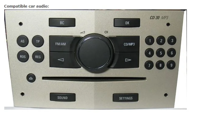 Bluetooth адаптер для музыки стереосистемы Opel CD30MP3 CDC40 CD70 DVD90 с функцией AUX|Кабели
