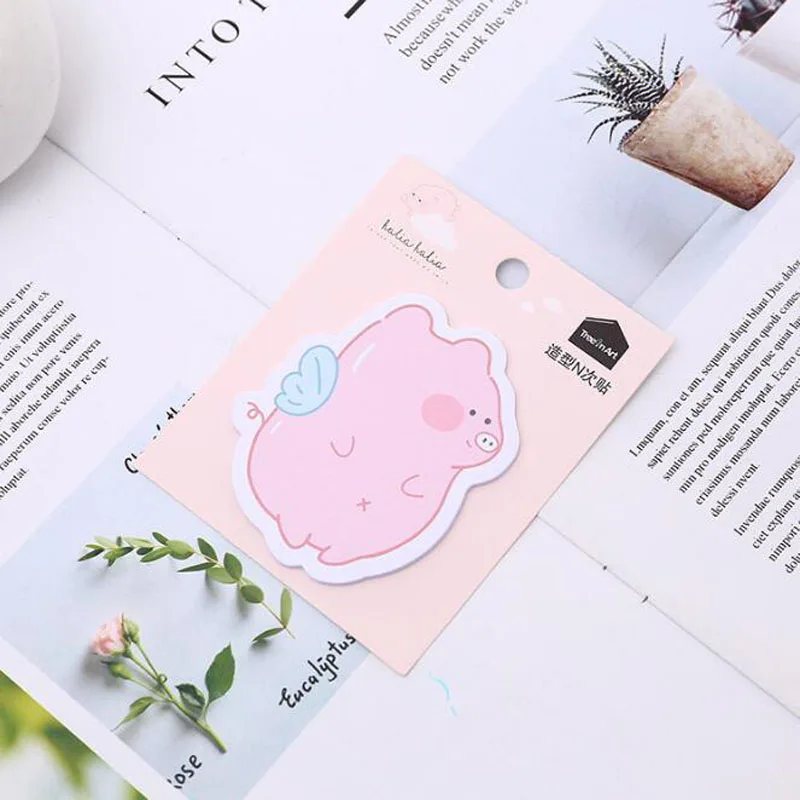 Kawaii блокнот для записей Липкие заметки животных цвет стойкость стикеры