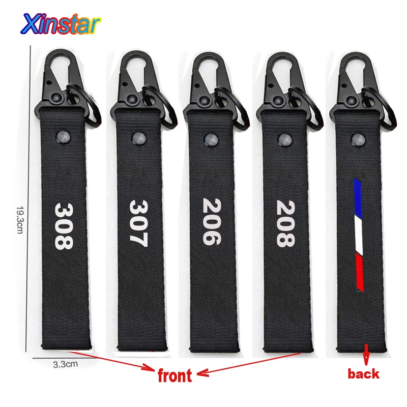 

Nylon Car key ring car key chain for Peugeot 206 208 307 308 407 508 2008 3008 Car Accessories