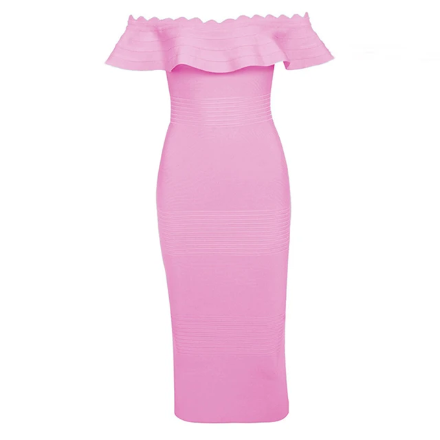 Bright pink Новинка, женское летнее Бандажное платье без бретелек, женское элегантное роскошное облегающее сексуальное вечернее платье знаменитостей Vestidos - Цвет: Bright pink