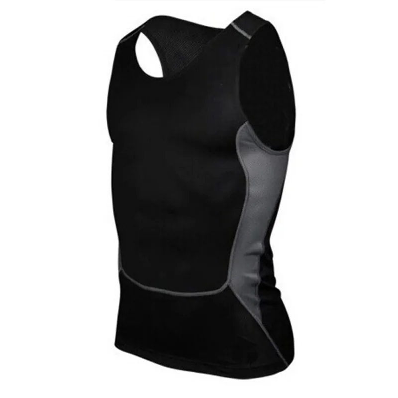 

Men's Quick Dry Compression GYM Sports Sleeveless Drop Top Layer Base Breathable Shipping Fitness Shirts Tight