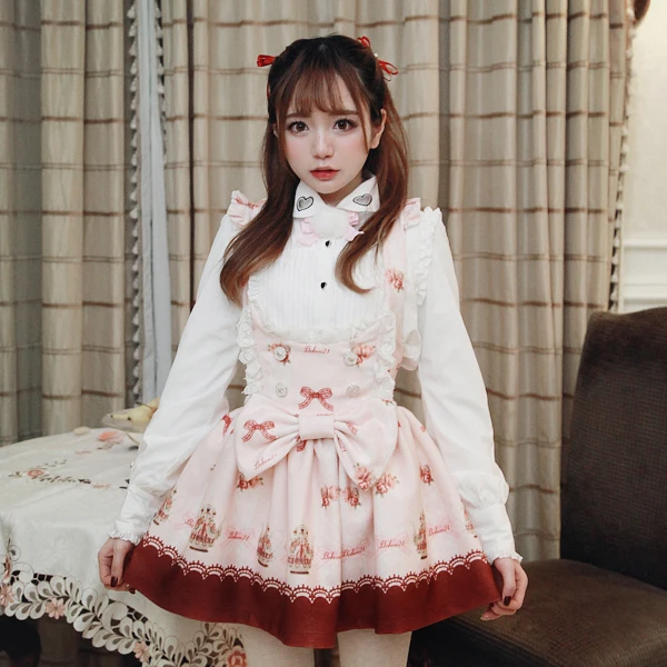 

Princess sweet lolita dress BoBON21 Original design Printing winter overall straps bow Alice tea time custom for 5 days B1313