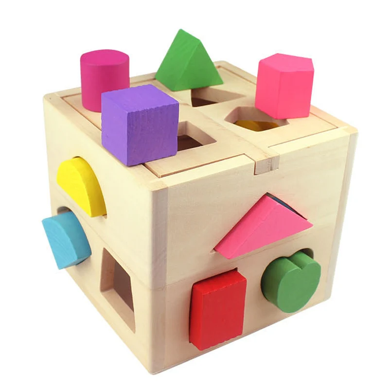Детские Обучающие деревянные игрушки строительные блоки для детей ясельного возраста, игрушки для мальчиков и девочек, обучающих игрушек