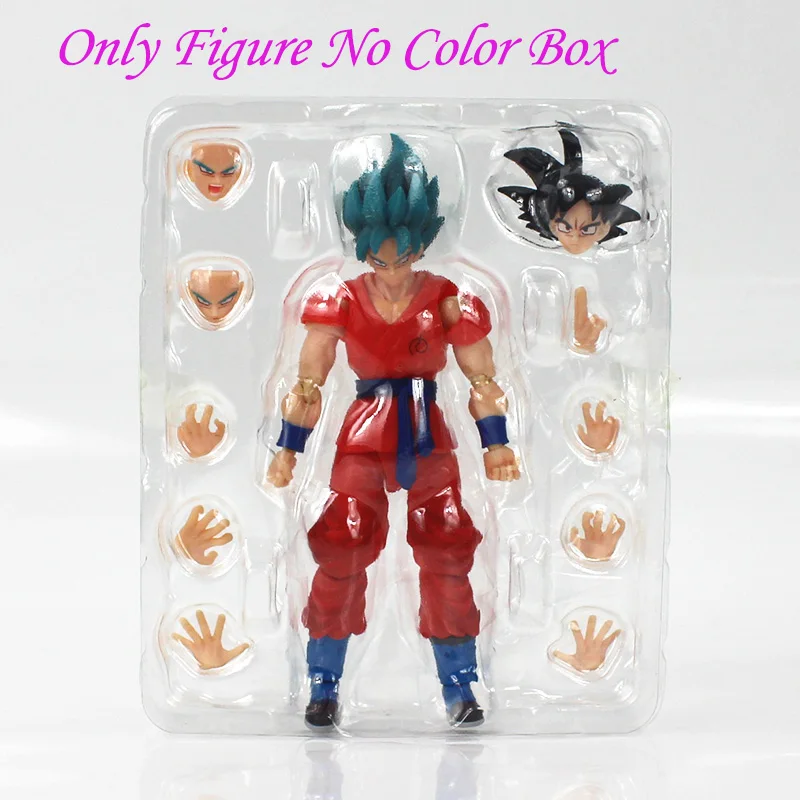 Dragon Ball Z DBZ Son Gokou Гоку Гохан Вегета vegetto из ПВХ экшн игрушечная фигурка-модель куклы 15~ 17 см - Цвет: Blue gokou no box