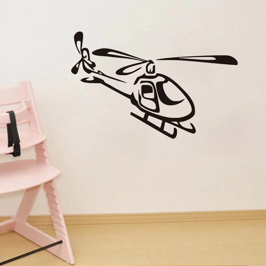Helikopter Kartun Vinyl Wall Stiker Untuk Kamar Tidur Anak Laki Laki