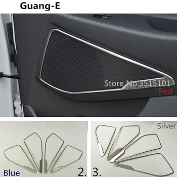 

Car Door Stick Stainless Steel Inside Audio Speak Sound Cover Ring Circle Lamp Trim 4pcs For Hyundai Tucson 2015 2016 2017 2018
