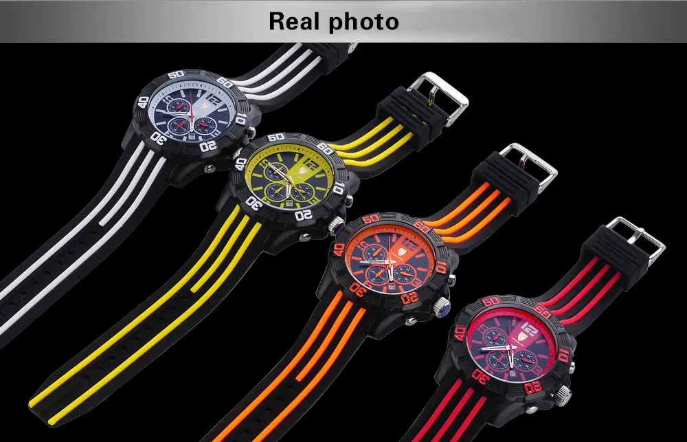 Мужские спортивные часы TIGERSHARK Брендовые мужские кварцевые часы хронограф Авто Дата водонепроницаемые наручные часы с подарочной коробке