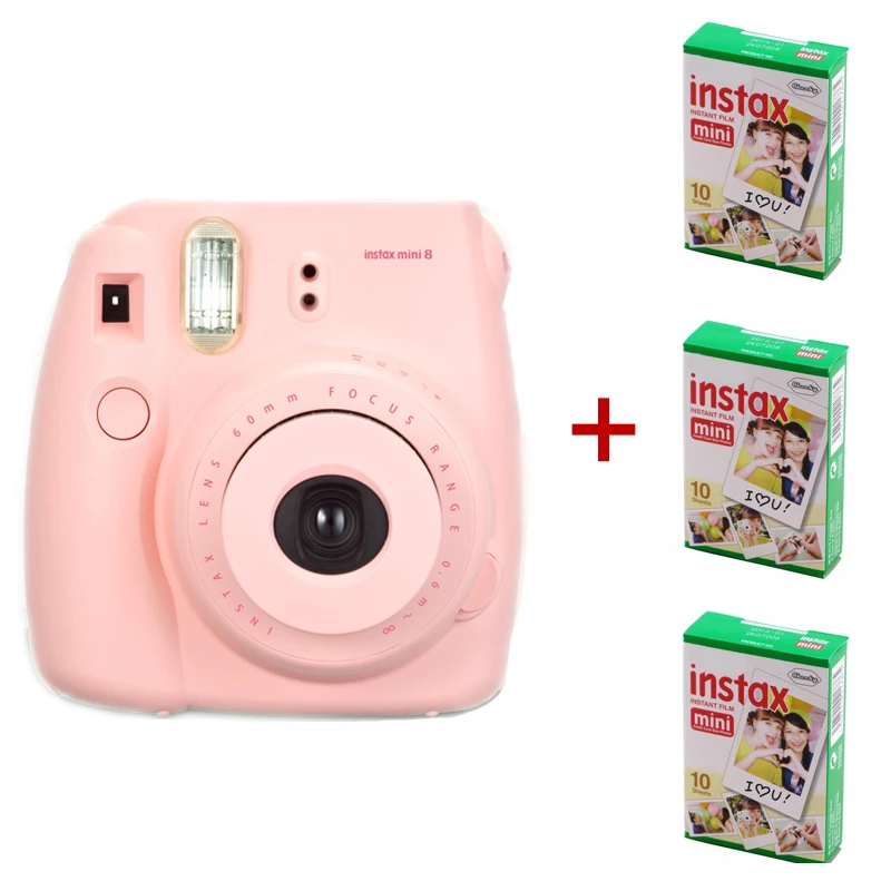2016Newest Fuji Instax Mini 8 Camera Mix Color Instant Fujifilm Photo Camera 3 Packs 30 sheets