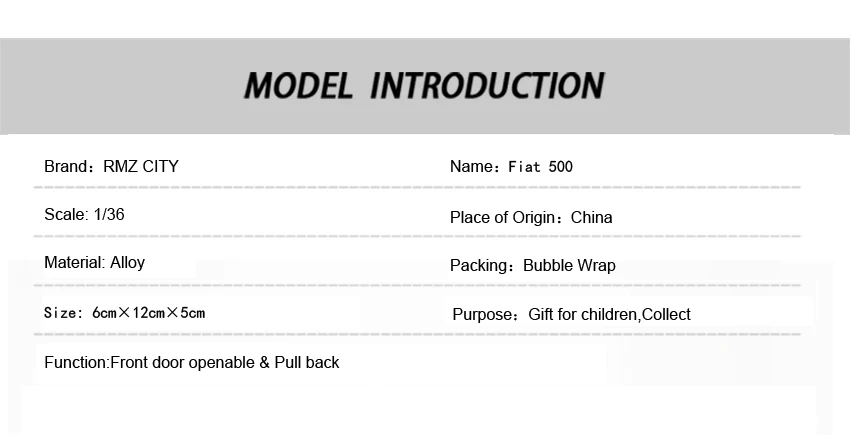 Новое поступление RMZ город 1:36 500 автомобиль сплав литья под давлением модель автомобиля Fiat игрушка с откатом назад для детей Подарки Игрушка коллекция