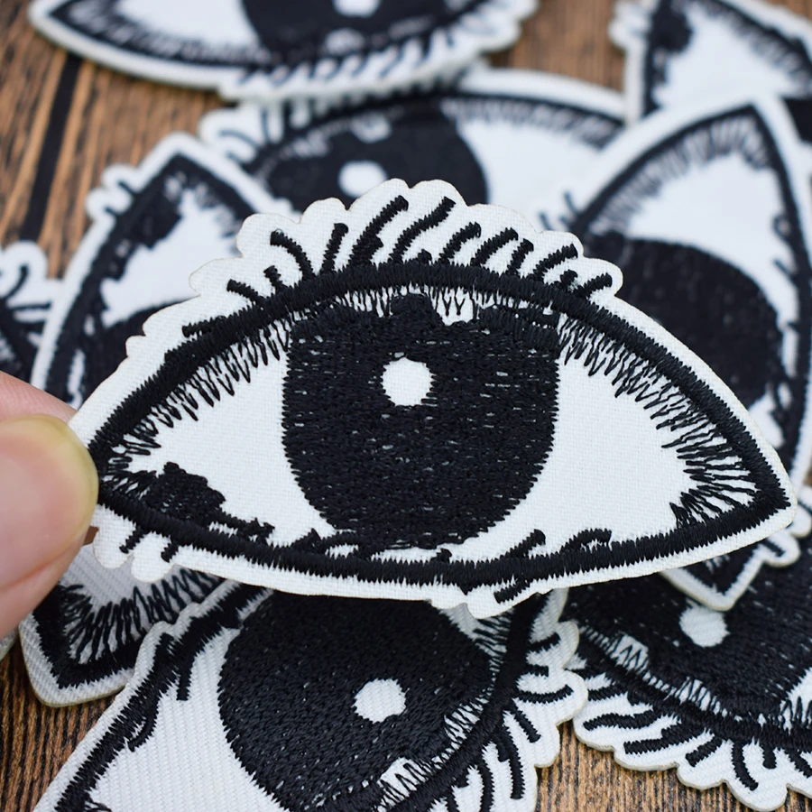 10 шт. нашивки с вышивкой черные глаза|embroidered patch|patches for clothing ironpatches |