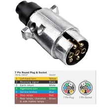 7 Соединительный разъём для трейлера металлический круглый штекер