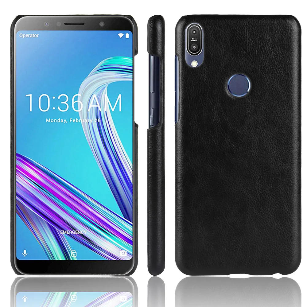 Тонкие Чехлы для Asus Zenfone Max Pro M1 ZB601KL чехол с текстурой личи из искусственной кожи и