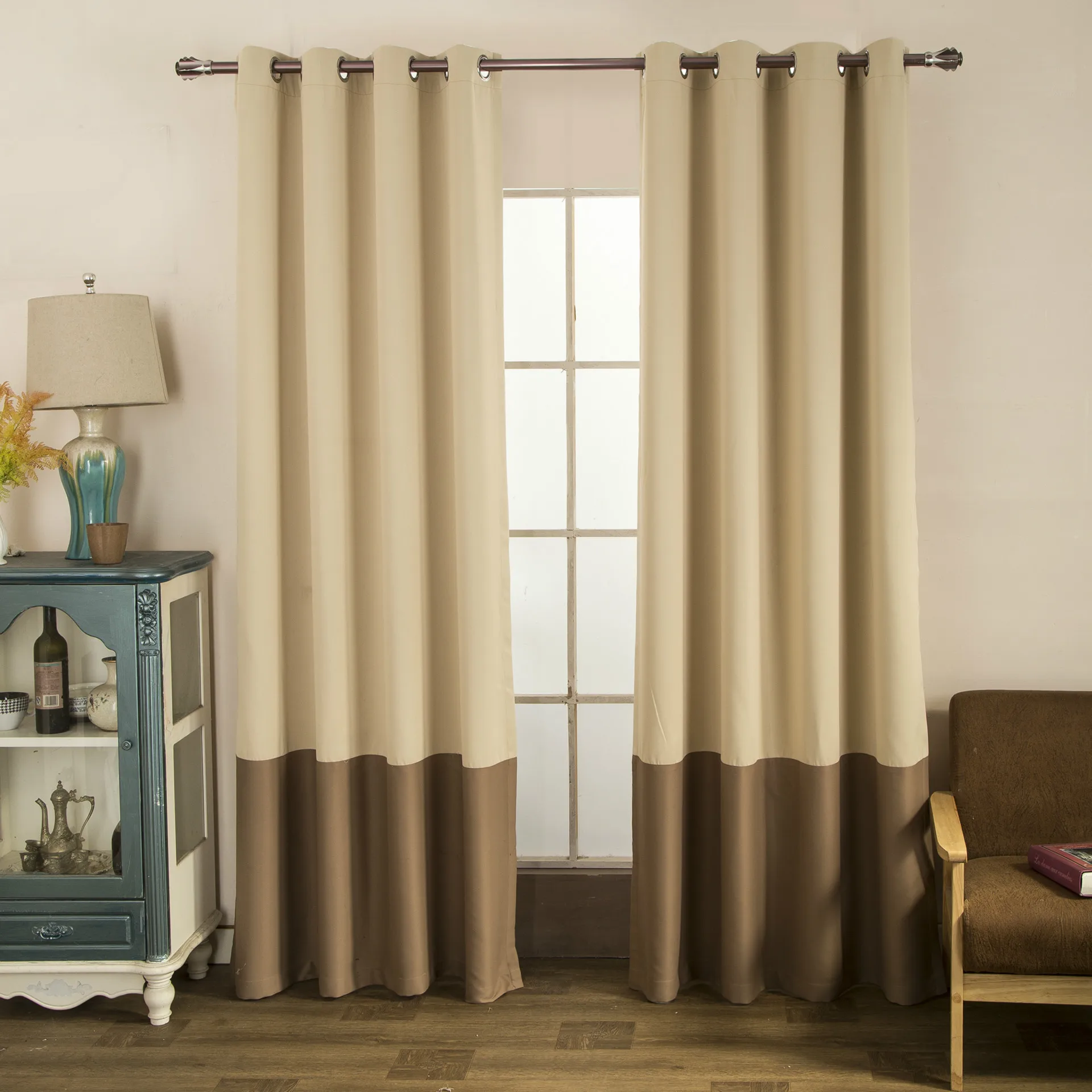 

Solid Color Shading Cloth Finished Curtain Splicing Northern European Style Curtains for Bedroom Curtains for Living Room