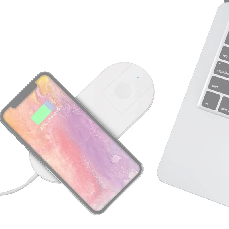 2 в 1 панель беспроводного зарядного устройства для iPhone X xs 7 5 Вт Воздушный кабель