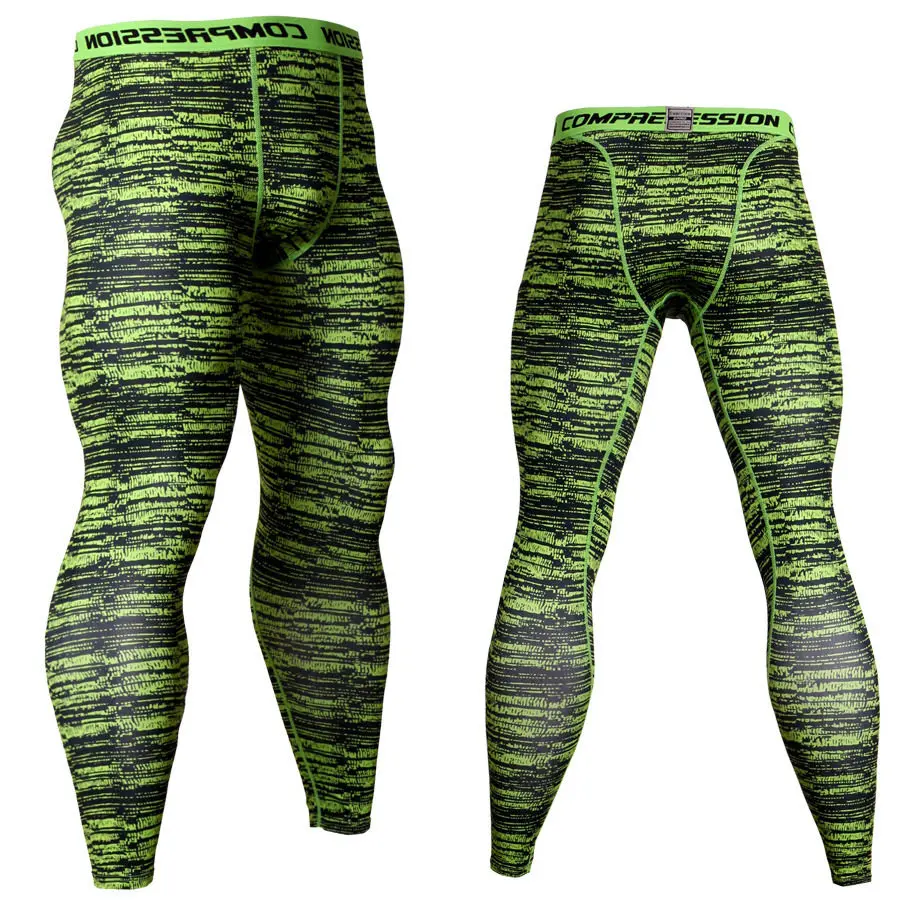 Камуфляжные армейские зеленые Леггинсы для бега, мужские быстросохнущие компрессионные штаны для тренажерного зала, трико для фитнеса, спортивная одежда, повседневные тренировочные брюки