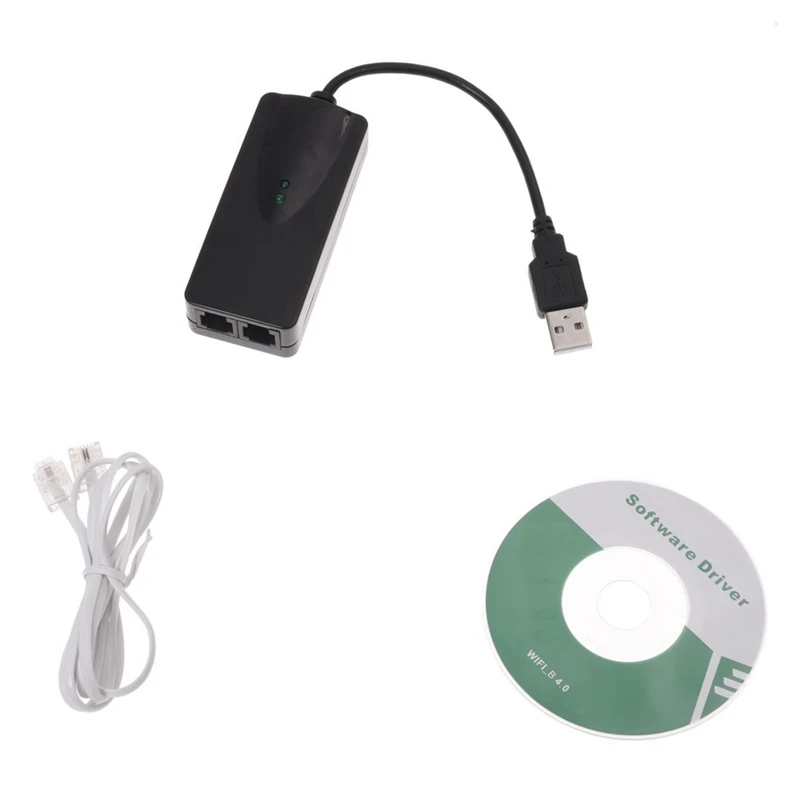 2 порта USB 56 K Внешний набрать факс данных модем V.90/92 для Win7 32 64 бит XP