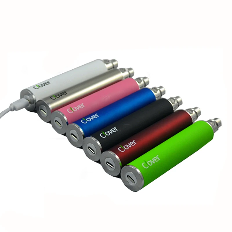 Clover 2600mAh электронная сигарета батарея USB сквозная электронная сигарета вейп ручка Клевер корень 510 нить испаритель M16 M14 Atom