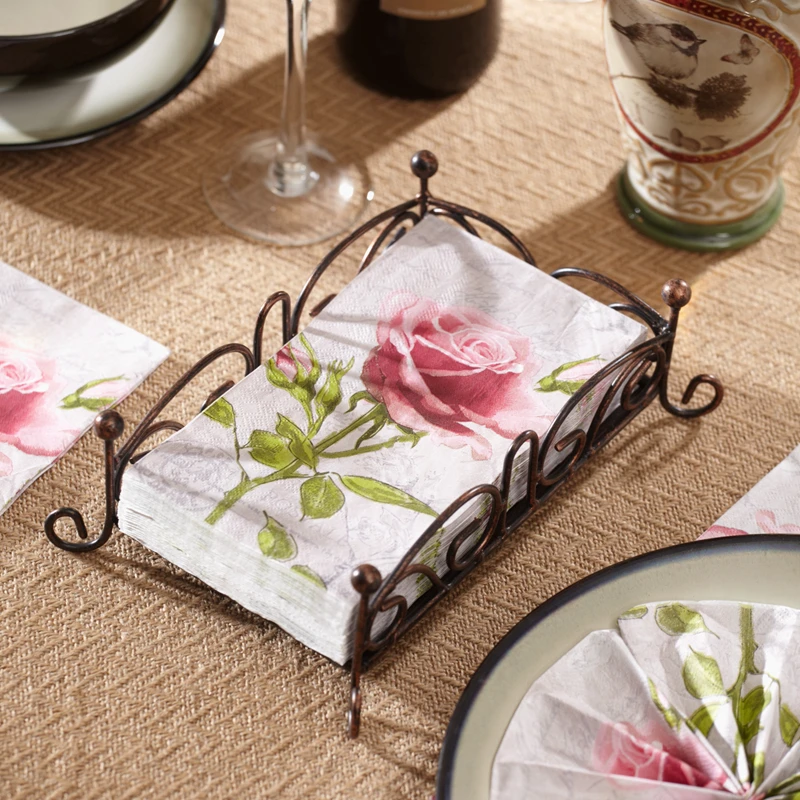 Buy 15 napkins red rose guest paper napkins for