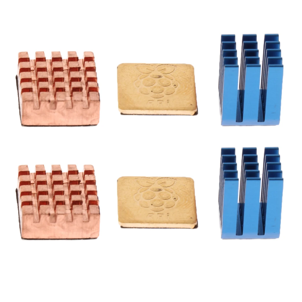 2set Cooling Copper Heatsinks Kit Cooler & Adhesive Tape for Raspberry Pi 3