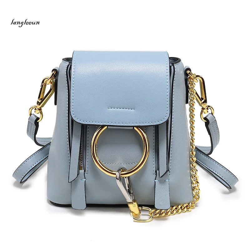 2018 trendy women&#39;s genuine leather crossbody shoulder bag candy color ladies handbags double ...