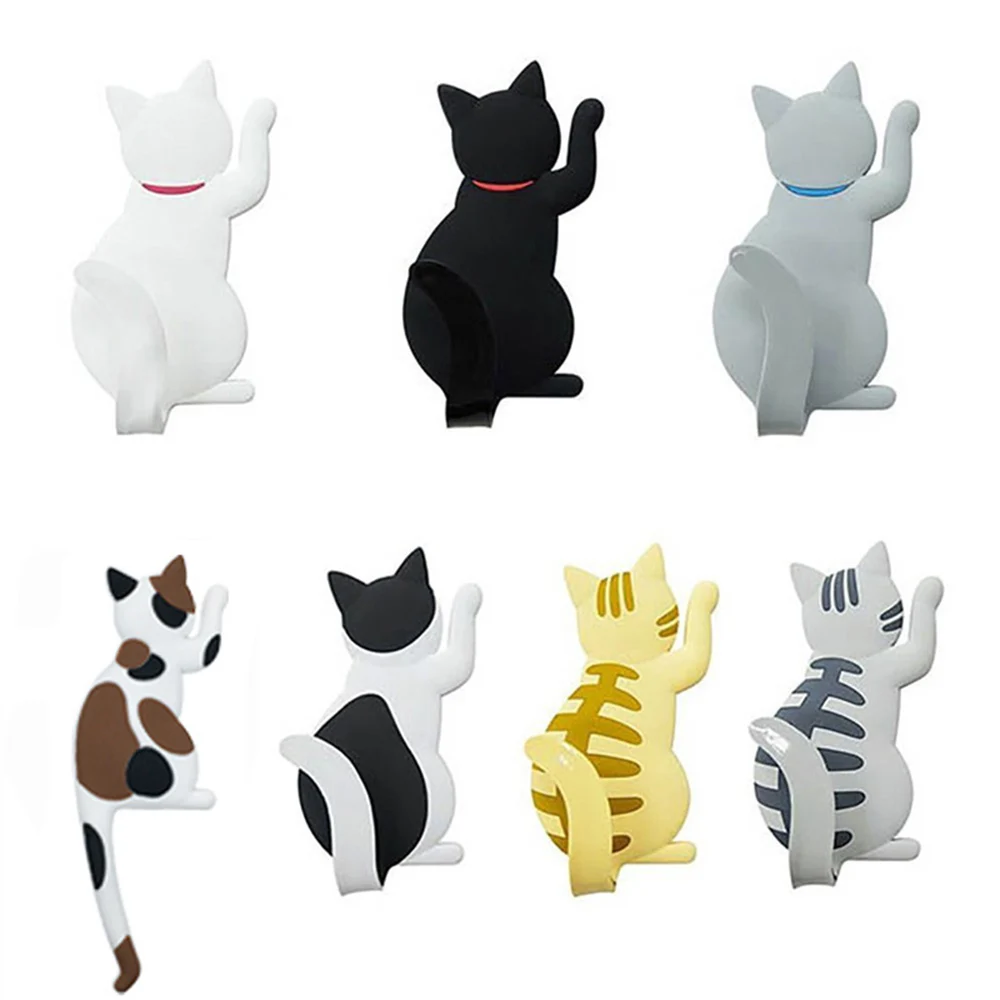 

Magnet Hook Refrigerator Sticker Cute Cat Sticker Kitchen Decals Stickers Cartoon Animal Sticker Strong Magnetic Fridge Sticker
