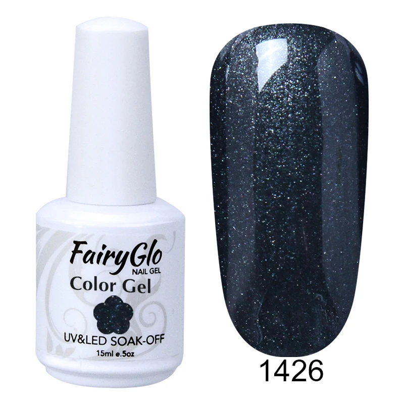 FairyGlo 15 мл чистый цвет УФ-Гель-лак замачиваемый Гель-лак для ногтей Vernis Полупостоянный художественный Гель-лак для ногтей маникюрный лак - Цвет: 1426