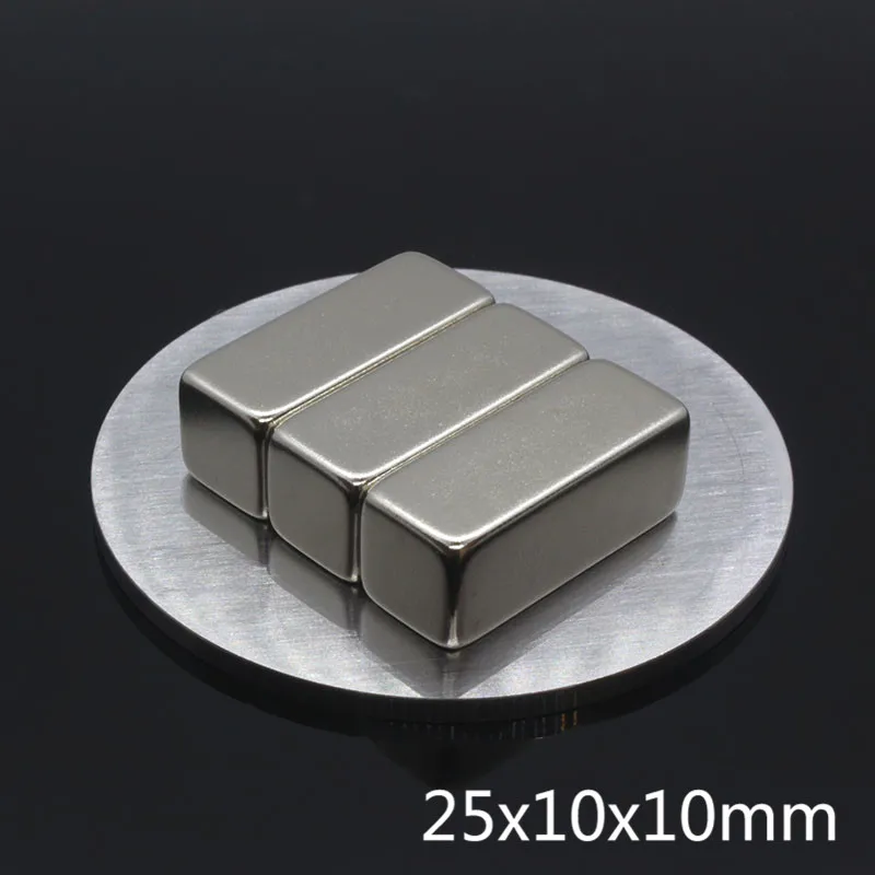 2 шт. 25x10x10 мм квадратный редкоземельные магниты 25*10*10 N35 блок NdFeB Неодимовый магнит