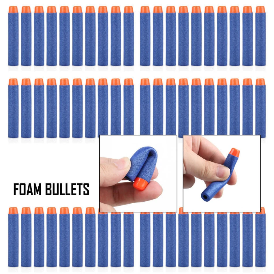 

50/100/200pcs Lightweight Soft Bullets For Nerf Gun Darts EVA Solid Air Gun Bullet For NERF N-Strike Blasters Toy pistol to kids