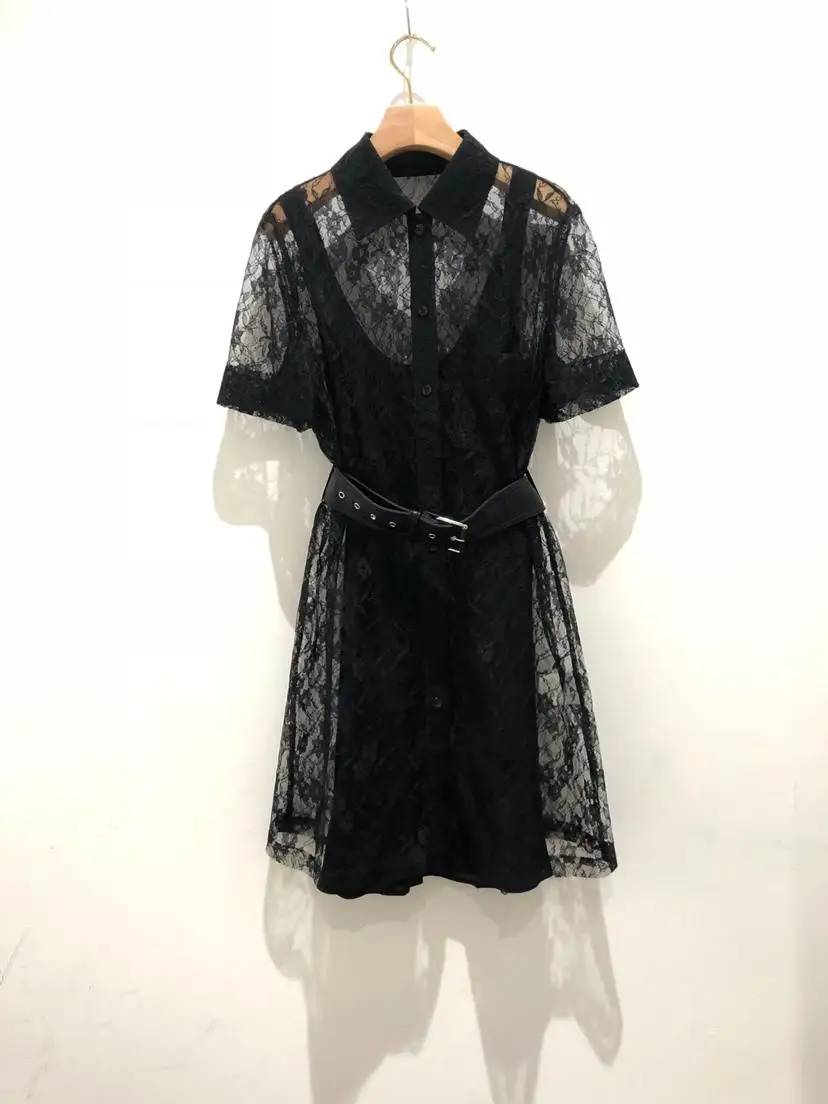 2019 nieuwe kant sexy dark afslanken hollow lady jurk 2019 nieuwe kant sexy dark afslanken hollow lady jurk