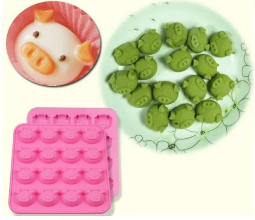 16-Hole-Pig-Head-Silicone-Chocolate-Mould-Ice-Mold-Bakware-Cake-Mold-Fondant-Jelly-Pudding-Mold